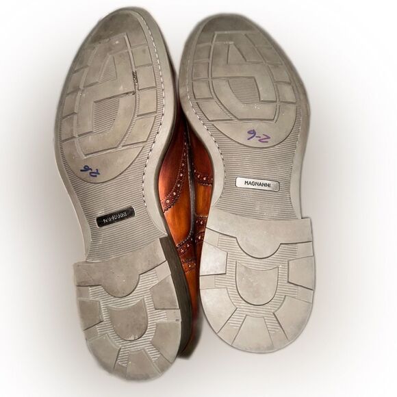 MAGNANNI Tormo Cognac Leather Wingtip Derby Shoe - Picture 9 of 11